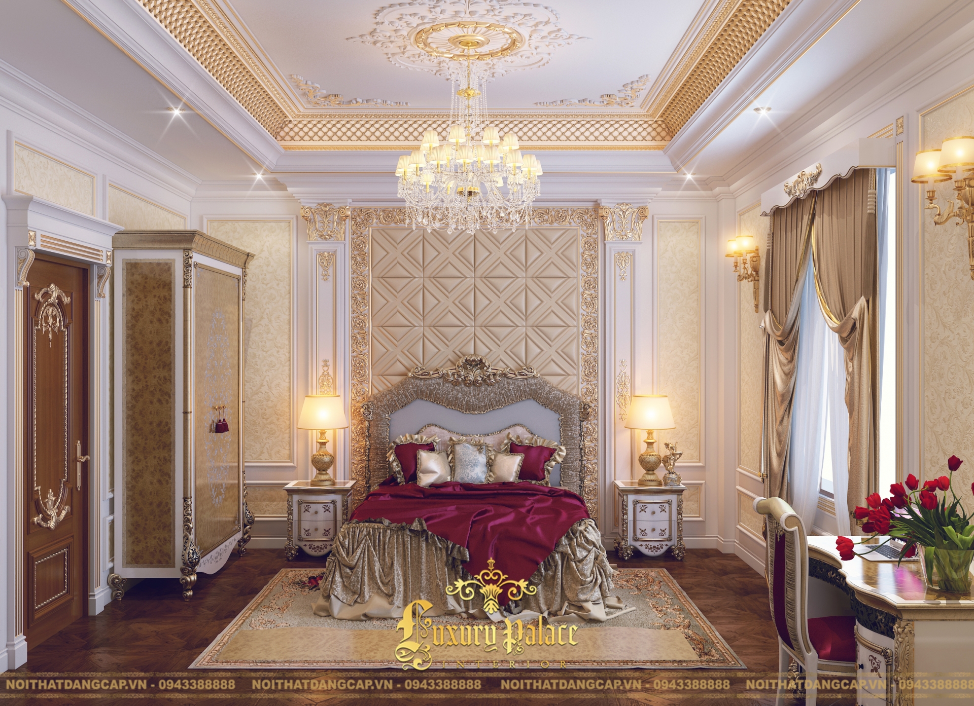 Mẫu thiết kế phòng ngủ phong cách tân cổ điển châu Âu 1