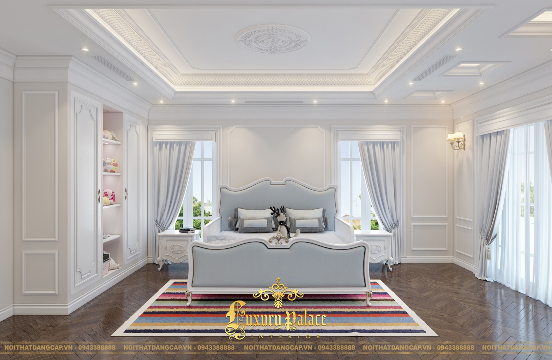 Mẫu thiết kế phòng ngủ phong cách tân cổ điển châu Âu 2