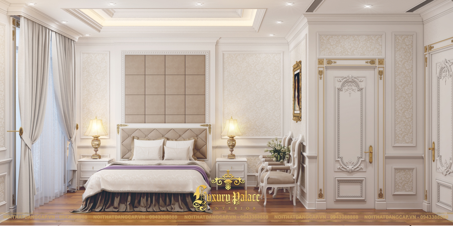 Mẫu thiết kế phòng ngủ phong cách tân cổ điển châu Âu 4