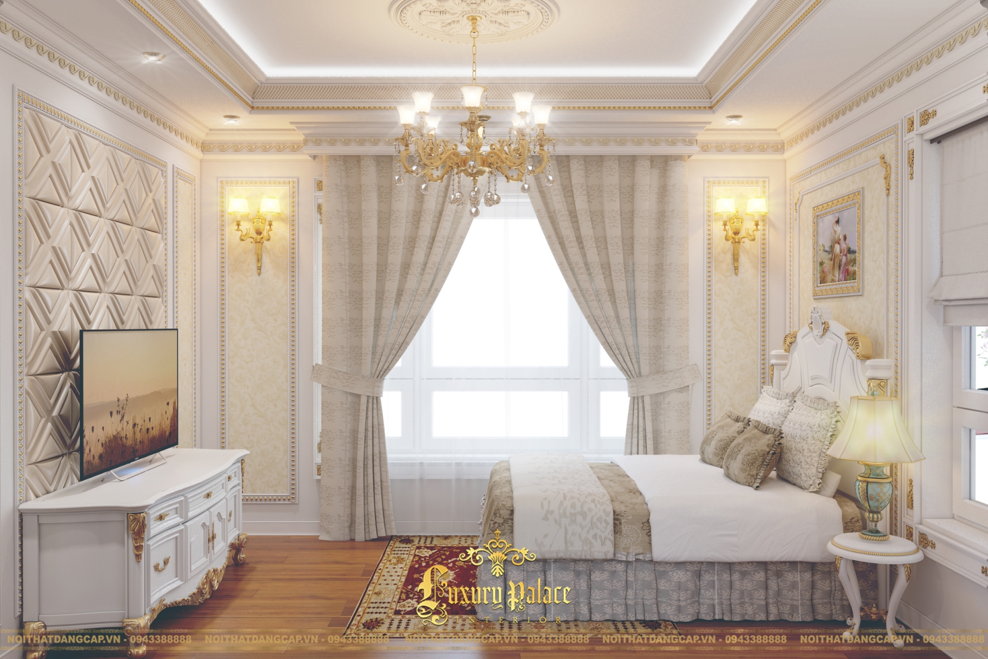 Mẫu thiết kế phòng ngủ phong cách tân cổ điển châu Âu 5