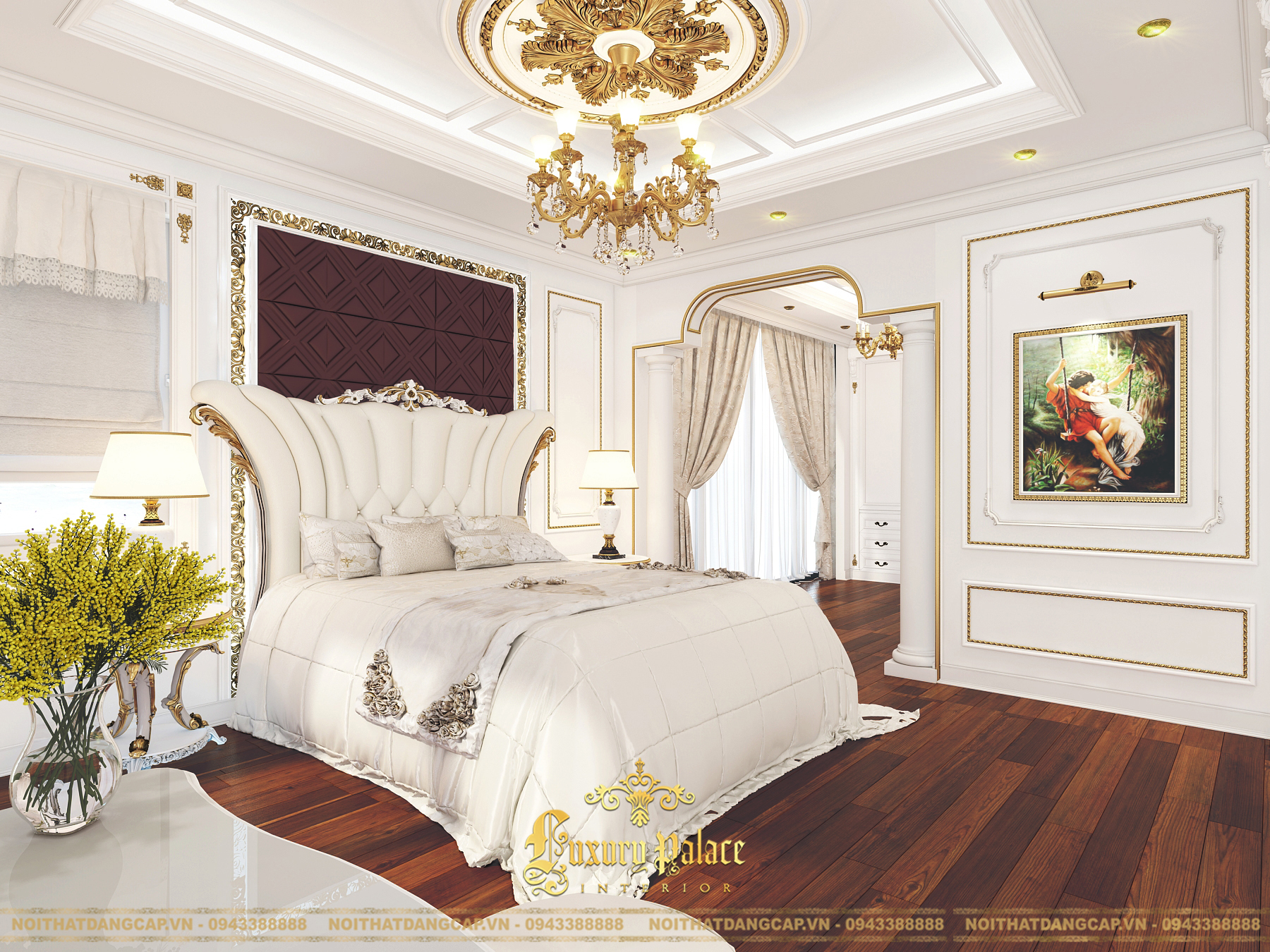 Mẫu thiết kế phòng ngủ phong cách tân cổ điển châu Âu 7