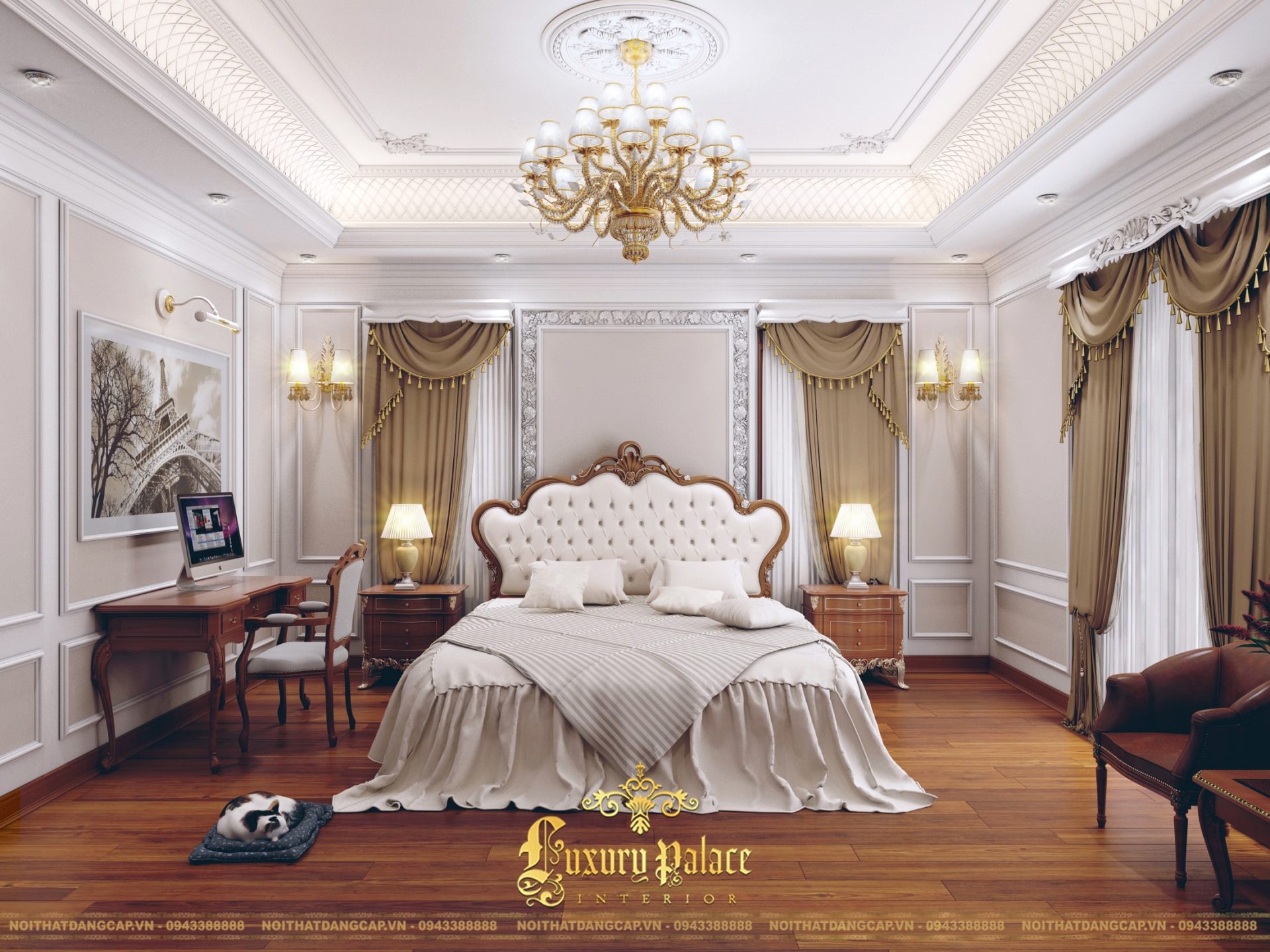 Mẫu thiết kế phòng ngủ phong cách tân cổ điển châu Âu 9