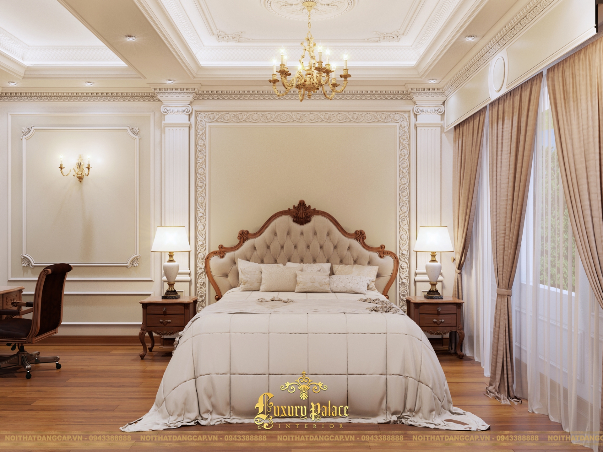 Mẫu thiết kế phòng ngủ phong cách tân cổ điển châu Âu 10