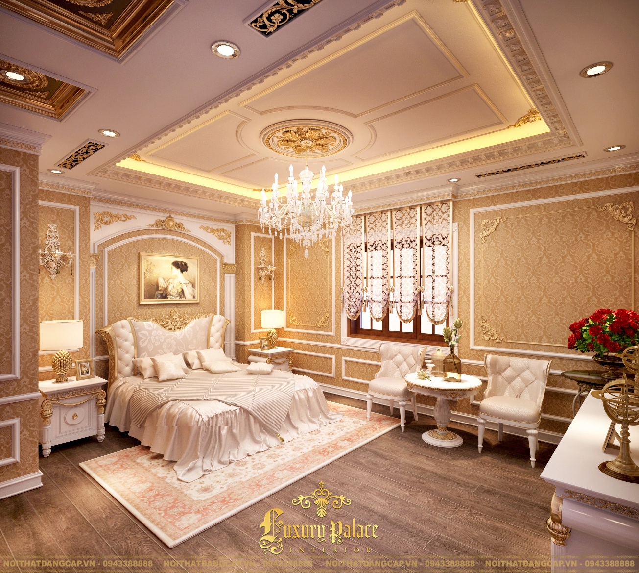 Mẫu thiết kế phòng ngủ phong cách tân cổ điển châu Âu 16