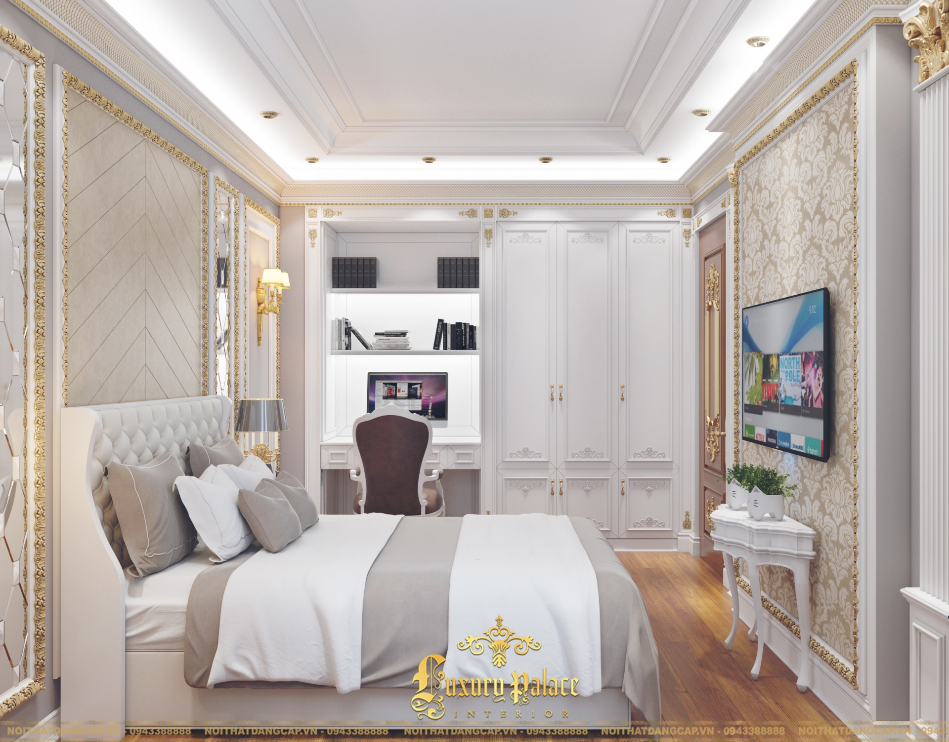 Mẫu thiết kế phòng ngủ phong cách tân cổ điển châu Âu 24