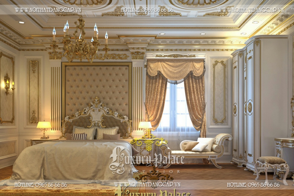 Thiết kế nội thất lâu đài 6 gà vàng không gian phòng ngủ