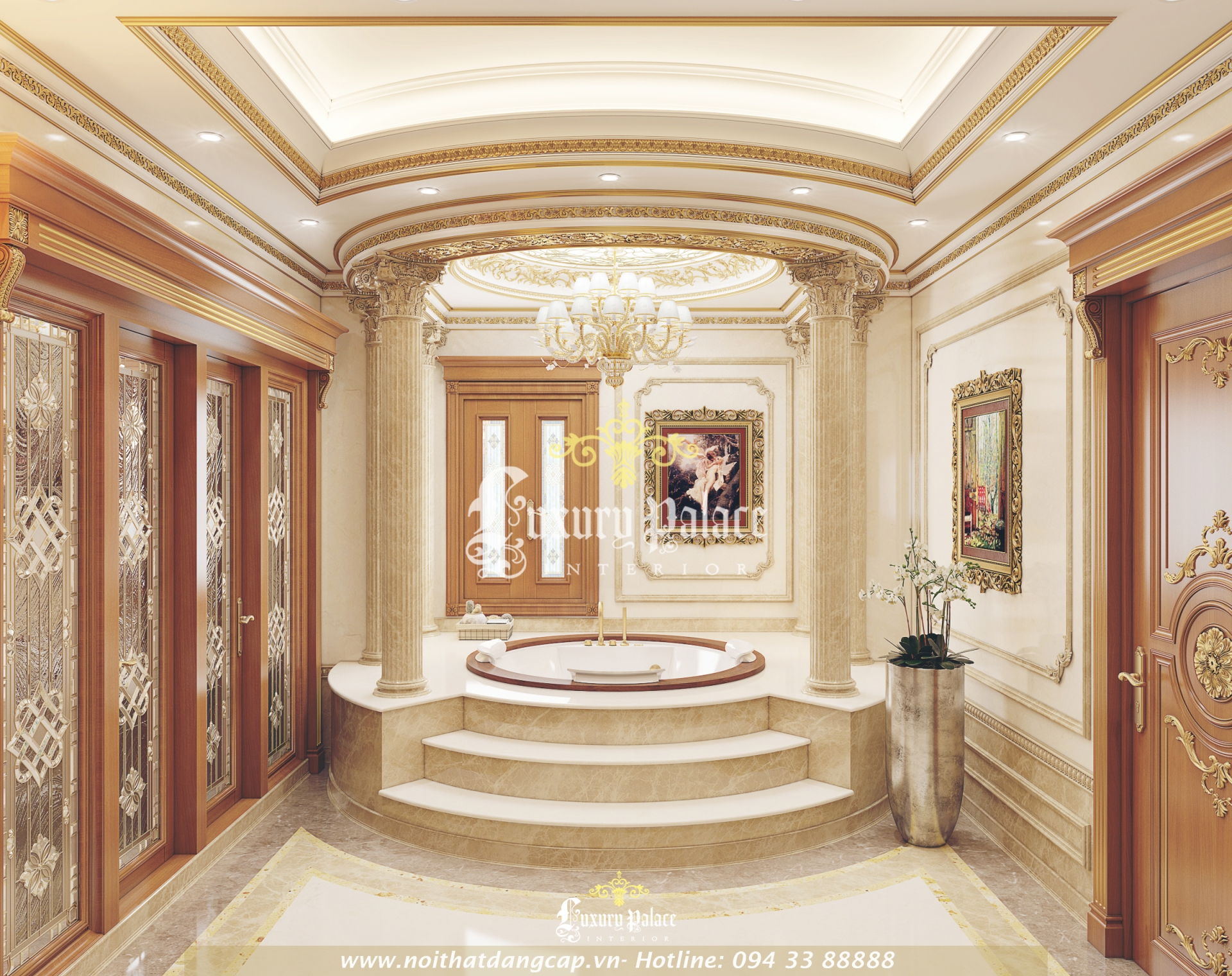 Nội thất phòng tắm cổ điển biệt thự châu Âu cổ điển 
